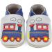 Dotty Fish Soft Leather Baby Shoes, Grey Train Design | Non-Slip Suede Soles | 0-6 Months to 4-5 Years | Toddler Boys' Footwear - Buy Online on SooperMarket.com