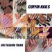 MISUD Long Press On Coffin Fake Nails - 24PCS Glossy French Tip Rhinestone Acrylic Nails for Women - Buy Online on SooperMarket.com