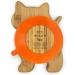 Eco-Friendly Bamboo Kitten Plate | Suction Cup Toddler Plate for Baby Led Weaning | Non-Toxic & Cool-to-Touch | Orange Cat Design - Buy Online on SooperMarket.com