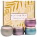 Cocorr na fragrance candles gift set- 4 pieces x 110g garden rain/citrus iron herb/Moroccan amber/moss pine natural soy wax aromatherapy candle set gifts for men women set4c 4 pieces