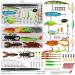 TRUSCEND Fishing Lures Kit - Fishing Hooks Minnow Crankbait Popper Frog Lure Fishing Worm Grub Fishing Spoon Spinner Bait Fishing Accessories Kit -Jig Head Hook Fishing Sinker Swivel Leader A-94Pcs Economical Kit