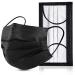 Black Disposable Face Masks 4 Layers Protection 50Pcs, Breathable Dust Mask Mouth Covers for Adult