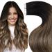 LAAVOO TAPE Extensions Real Hair Balayage Brown Real Hair Tape Extensions Black 35cm Extensions Hair Extension Real Hair Tape Invisible Balayage Black To Caramel Blond #1b/4/27 50g 20PCs 35cm-20PCs 3.1 #1b/4/27