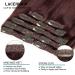LacerHair 14 120g 7pcs #99J Deep Burgundy Clip In Human Hair Extensions - Silky Salon Professional Double Weft Real Human Hair - Pack of 1 - Buy Online on SooperMarket.com
