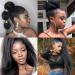 Allyreetress Natural Black Yaki Drawstring Ponytail Extension for Black Women Kinky Staight Up Down Ponytails Synthetic Hair Extensions 20 Inches Clip in (2#) 20 inches #2 - Buy Online on SooperMarket.com
