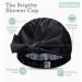 Luxury Black Shower Cap for Women with Bow - Reusable & Waterproof, Adjustable Hair Cover - Buy Online on SooperMarket.com