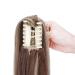 Curly Clip-In Ponytail Extensions - 55cm Wavy Synthetic Hair in Light Brown & Ash Blond for Women - Buy Online on SooperMarket.com