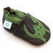 Dotty Fish Soft Leather Baby Shoes for Boys. Toddler Shoes. Non Slip. Animal Designs for Boys and Girls. 0-6 Months - 4-5 Years 0-6 Months Green Dinosaur