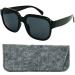 Mini glasses Stylish retro sunglasses with prescription plastic glasses with a thick frame and large glasses free case reading sun glasses women XL lenses 2.5 diopters