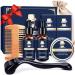 Beard Growth Kit - Derma Roller for Beard Growth, Beard Kit with Beard Growth Oil, Beard Balm, Comb, Facial Hair Growth Products for Patchy Beard, Birthday Gifts for Men Husband Dad Boyfriend Brother