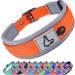 Joytale dog collar softly padded neoprene collars for small dogs nylon reflective wide collar dog orange s (1 Pack) orange