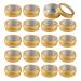 Zeoabsy 24 pieces 60ml gold empty aluminum socket aluminum round aluminum tin tin cans with screw cap viewing window cream cans doses for diy ointments candle cosmetics shaving soap