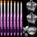 10 Piece Nail Design Manicure Care Tools, 3 Piece Nail Design Clear Bowl Dappen Dish Cup with Lid and 7 Piece Acrylic Nail Brush 3D Painting Drawing Brush DIY Brush Pen for Christmas Halloween Present
