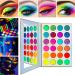 Neon Eyeshadow Palette - Delanci Aurora Glow for Halloween Makeup | Fluorescent & Glitter Eyeshadow Kit - Buy Online on SooperMarket.com