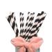 Black White Paper Straws Pack of 100 Black Stripe Cocktail Drinking Straws Biodegradable Disposable 6*197mm