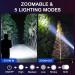 RECHOO Tactical Flashlights 2 Pack - Bright Zoomable LED Flashlights with High Lumens and 5 Modes for Emergency, Camping, Outdoor Use - Buy Online on SooperMarket.com