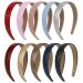 Headband Women 10 Pcs Vintage Non-Slip PU Leather Multicolor Wide Hairband Headband for Women Girls