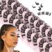 Cluster Lashes Mink D Curl Fluffy Wispy DIY Individual Lashes False Eyelashes 18mm Dramatic Cat Eye Fake Eyelashes Extensions 10 Pairs Pack by EYDEVRO