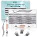 SISILILY Lash Extension Kit-Individual Lashes with Bond and Seal-120 Lash Clusters DIY False Eyelashes Natural Cluster Lashes with Eyelash Glue and Lash Tweezers C D Curl 10/12/14/15/16mm(DM17-mix) 120 clusters - DM17
