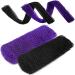 2 Pieces African Bathing Sponge African Exfoliating Net Long Net Bath Sponge Shower Body Scrubber Back Scrubber Skin Smoother for Daily Use or Stocking Stuffer (Black, Purple)