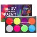 CCbeauty UV Glow Face Body Paint Palette | 8 Neon Colors | Water Activated | Safe & Washable | Halloween Makeup Kit + 10 Brushes - Buy Online on SooperMarket.com