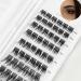 LANKIZ DIY Eyelash Extension Natural Look, Individual Lashes Soft and Lightweight, 0.07mm 10-16mm Mix Reusable Wide Band Lash Cluster at Home - Style02 Fluffy Cluster-02-Fluffy