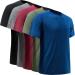 BALENNZ Workout Shirts for Men Moisture Wicking Quick Dry Active Athletic Men's Gym Performance T Shirts Large 5 Pack Black Dark Grey Dark Blue Wine Army