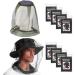 DOKLY 8 Pack Mosquito Net Head Face Mesh Cover Anti Bee Bug Insect Mosquito Bits Mesh Hat Mask Face Protector for Outdoor Camping Hiking(Black + Green)
