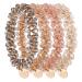Olyee 4 pieces of scrunching crystal hair tie ladies hair tie with pearls elastic hair tie for women and girls ponytail hair jewelry hair tin gray and pink