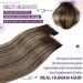 LAAVOO Remy Hair Tape Extensions - Brown Ombre Dark Brown Balayage 45cm | Invisible Skin Weft 50g | 20pcs #4/27/4 - Buy Online on SooperMarket.com