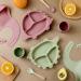 Silicone Baby Feeding Set - Dinosaur Shape Bib & Plate | Baby Suction Dishes - Green (SB008) - Buy Online on SooperMarket.com