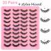 20 Pairs Russian Strip Lashes - D Curl Cat-Eye Wispy False Eyelashes with Clear Band | Natural Look & Volume - Heracks - Buy Online on SooperMarket.com
