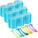 55 mm Self Grip Hair Rollers Set 9 Count Jumbo Size Self Holding Rollers and 9 Multicolor Plastic Duck Teeth Bows Hair Clips Hairdressing Curlers for Women, Men (55 mm, 18 Pieces), Color may vary