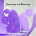 Facial Cleansing Brush by NEWDERMO Vibrating Silicone Face Scrubber - 2 Function Modes and 7 Speeds Rechargeable IPX7 Waterproof Face Brush for Deep Cleaning Pores Exfoliating and Massaging Purple - Buy Online on SooperMarket.com