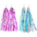 Kasteco 2 Pairs Bicycle Tassel Ribbons - Blue/Silver & Hot Pink/Silver | Bike Handlebar Streamers for Scooters - Buy Online on SooperMarket.com