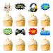 Cyodoos 40 PCS Video Game Cupcake Toppers for children's game decoration themed baby shower birthday party cake decoration supplies favorite for birthday fan parties