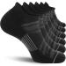 FITRELL Men's Ankle Running Socks 6-Pack - Low Cut Cushioned Athletic Sports Socks - Black+Gray - Size 9-12 - Buy Online on SooperMarket.com