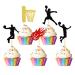 24 pieces basketball theme sports ball cupcake picks baby party basketball sport player topic birthday party cake decorations accessories basketball-7