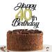 Sumerk 40 cake attachments for the 40th birthday cake attachments birthday party decoration accessories gold and black 1 pack of cake attachments for the 40th birthday
