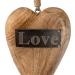 Creative Co-op Mango Wood Hanging Heart with Metal Love Brown 8" Tall - Buy Online on SooperMarket.com