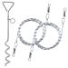 2 X 1.5m Dog Chains for Outside Tie Out Cable for Dogs REFLECTIVE Steel Spiral Heavy Duty Ground Spike Stake (40cm) Dog Tether Dog Camping Accessories Dog Stake (Cable & Stake 2 X 1.5m (Any Colour))