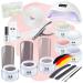 ND24 NAILDESIGN-Gelnail starter set Premium with LED adhesive gel assembly gel French gel sealing gel sealing gel LED lamp & nude gels-complete set for beginners-LED gel Made in Germany Starter Set Premium + Nude GELE