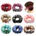 8 Pack Rhinestone Glitter Sparkly Lace Hair Bows Elastics Bands Thick Hair Ties Stretchy Rubber Hairbands Floral Headbands Scrunchies Ponytail Holder Accessories for Women Girl