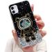 Tivenfezk Nadoli for iPhone 12 Treibsand B r astronaut Hidden Stand Shell caricature glitter astronaut stand soft silicone bling mobile phone case transparent protective cover iphone 12 black