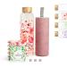 Waterdrop Starter Set Glass |Glass Bottle + 18 microtrinks for dissolving in 6 fruity varieties - Tasting package |600 ml of glass bottle Object -proof carbon dioxide suitable + beverage powder sugar -free 600 ml of relaxing