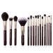 Jessup Brush Set 15 Pcs Professional Makeup Brush Set Cosmetic Make Up Eye Face Brush Foundation Powder Eyeshadow Eyeliner Synthetic Hair Wooden Handle T282 Zinfandel