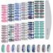 Kalolary 12 pieces color gradient marble nail polish sticker self -adhesive full nail wrap monochrome nail pull -down pictures color gradient nail packaging with nail file