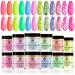 Saviland 12 Colors Dip Powder Set - Glitter Neon Spring Summer Colors Set Dipping Nail Powder for Starter, Nail Salon No Nail Lamp Needed for French Nail Fast Manicure Nail Repair Nail Art