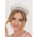 SWEETV Vintage Baroque Wedding Tiara for Bride | Jeweled Queen Crown - Ideal for Birthday, Quinceanera, Prom - Multicolored - Buy Online on SooperMarket.com