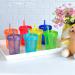 Youngever 7 Sets Plastic Kids Cups with Lids and Straws - Reusable Toddler Cups in Assorted Colors - Buy Online on SooperMarket.com